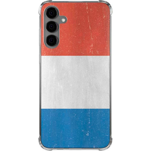 Netherlands Flag Distressed Galaxy S24 Plus Clear Case